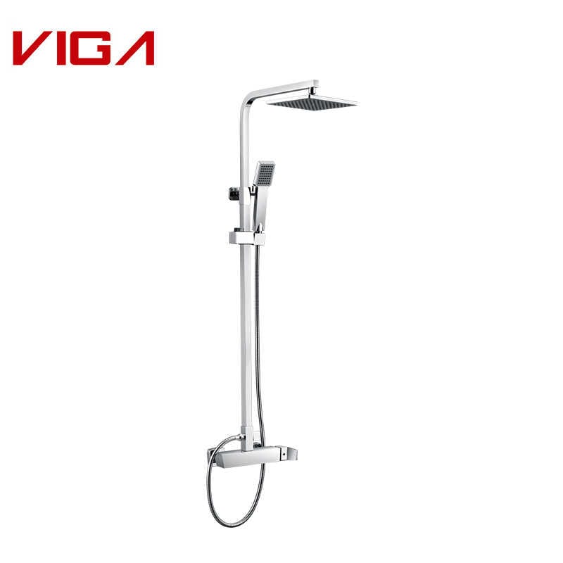 VIGA Shower Column Set, Shower Faucet Column Set In Bathroom, Messing, Chrome Plated