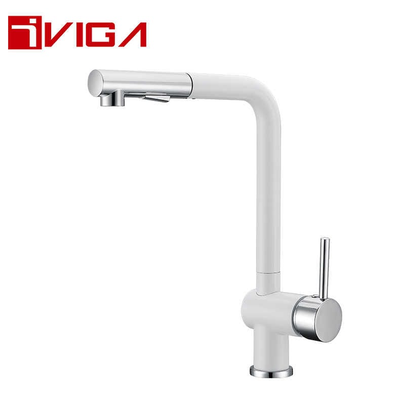 Küchenmixer, Kitchen Water Tap, Kitchen Sink Faucet, VIGA Faucet, Brass, Chrome and White