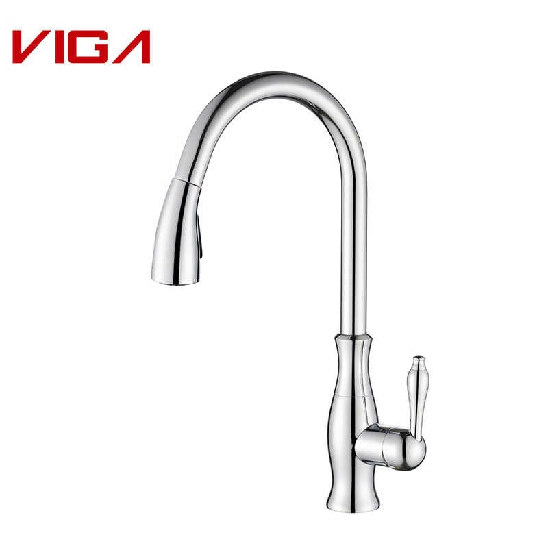 Кухонный смеситель, Кухонный водопроводный кран, Pull-out Kitchen Sink Faucet, ВИГА Смеситель, Производитель смесителей