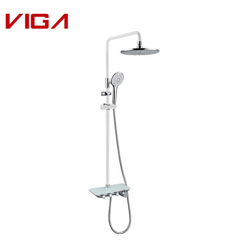 VIGA Shower Column Set In White And Chrome