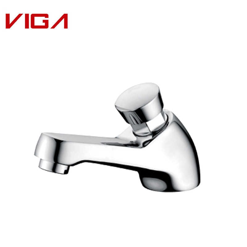 VIGA Self-closing Basin Mixer, Brass, Chrome Plated
