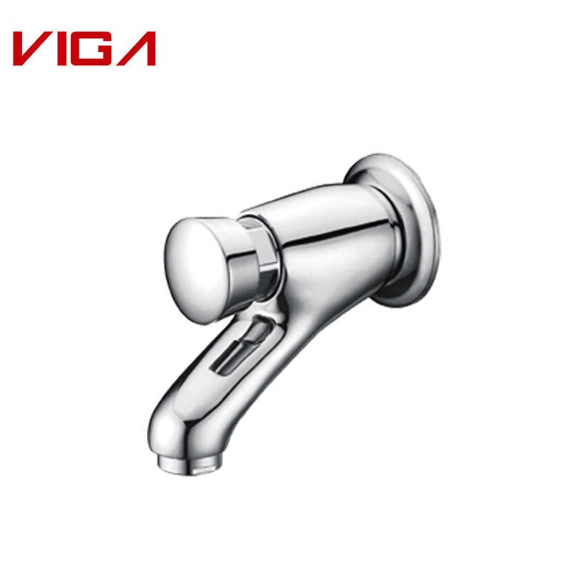 VIGA Wall Mounted Self-closing Basin Mixer, Tûnc, Chrome Plated