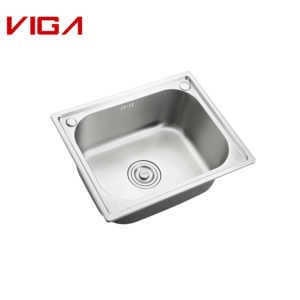 Factory Price Stainless Steel SUS#304 Square Single Bowl Kitchen Sink In Brush Nickle