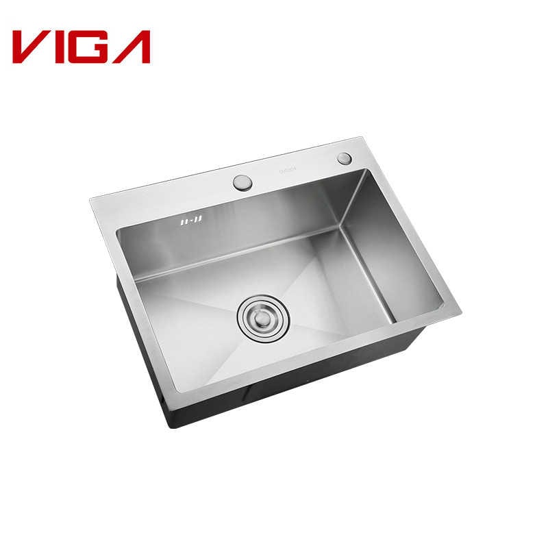 Square Single Kitchen Sink, Acciaio inossidabile SUS n. 304 in nichel spazzolato