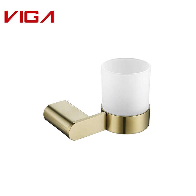 Brushed Gold Single Tumbler Holder, Stainless Steel#304