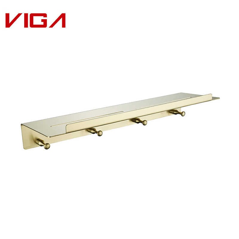 Stainless Steel 304 Single Layer Shelf, Brushed gold