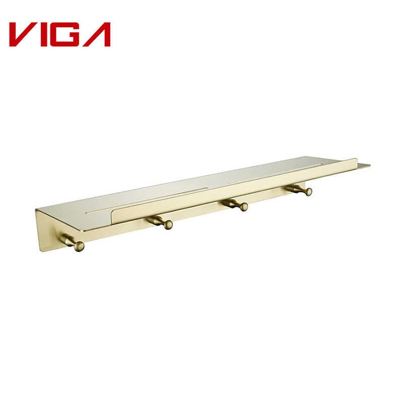 الفولاذ المقاوم للصدأ 304 Single Layer Shelf, Brushed gold