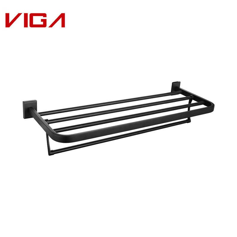 VIGA Acier inoxydable 304 Porte-serviettes mural noir