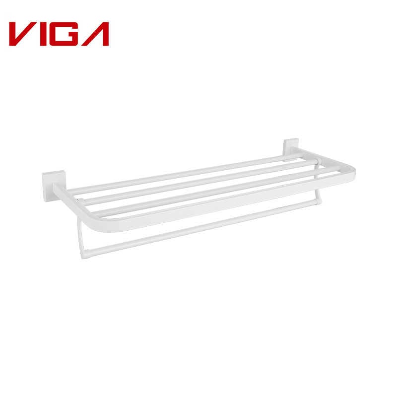 VIGA Stainless Steel 304 White Wall Mounted Towel Rack