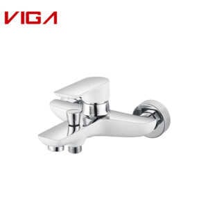 Bath Mixer With Divertor, Brass, Chrome and White