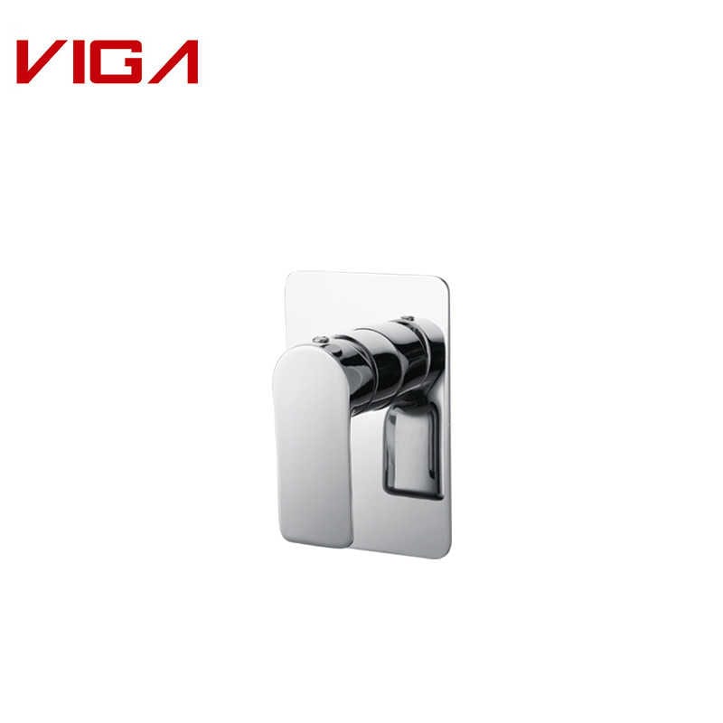 VIGA Concealed Shower Mixer, Bathroom Wall-mounted Shower Mixer, Brass, Chrome Plated