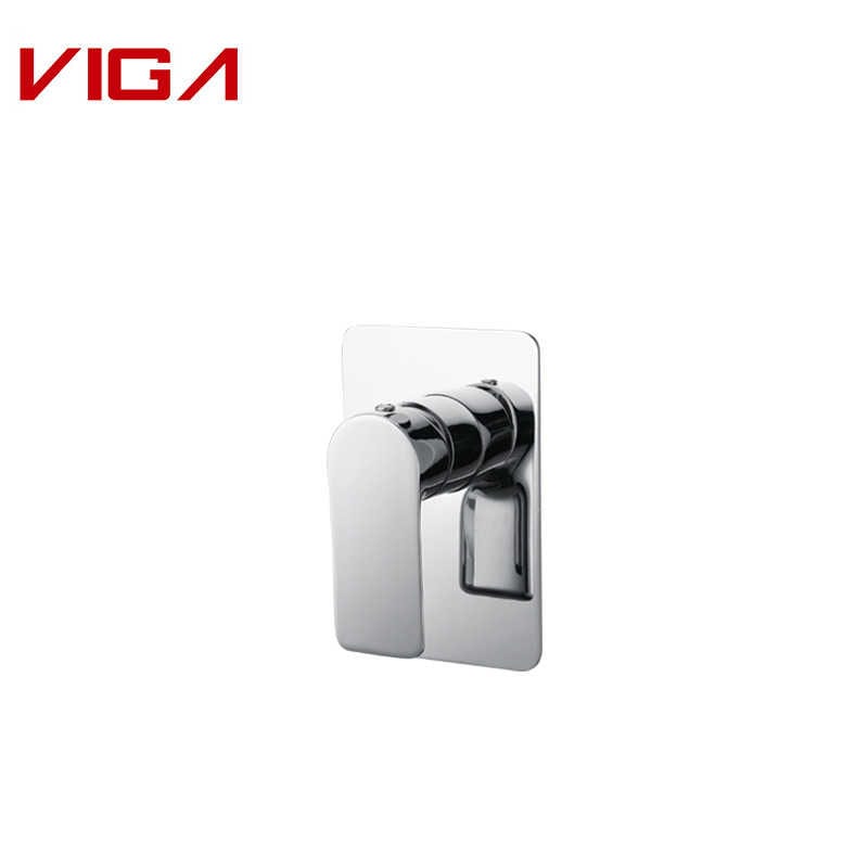 VIGA Concealed Shower Mixer, Bathroom Wall-mounted Shower Mixer, Geelkoper, Verchroomd