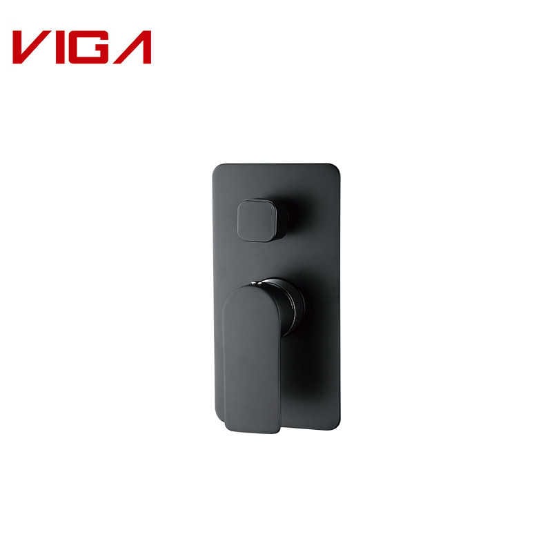 VIGA Concealed Shower Mixer, Wall-mounted Shower Mixer, Geelkoper, Verchroomd