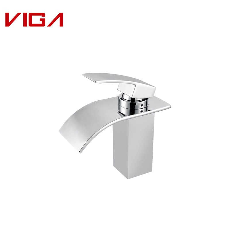 Waterfall Basin Mixer, Waterfall Bathroom Taps, Brass, Chrome Plated