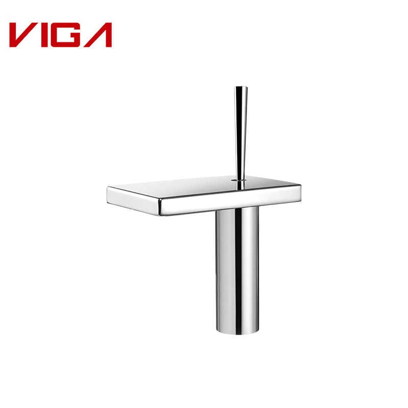 Waterfall Basin Mixer, Bathroom Faucet, Brass, Chrome Plated