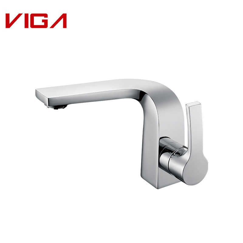 VIGA Single Basin Mixer, Bathroom Sink Faucet, Basin Tap, Brass, Chrome Plated