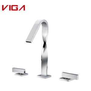 Deck Mounted 3-hole Basin Mixer, Chrome Plated