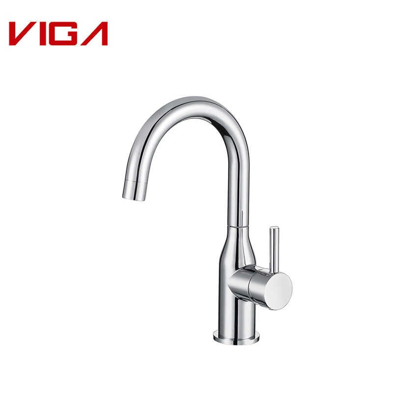 Single Basin Mixer, Faucet doirteal seomra folctha, Basin Mixer Tap, Brass