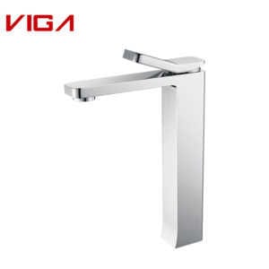 High Basin Mixer, Single Lever Bathroom Sink Faucet, Chrome Plated