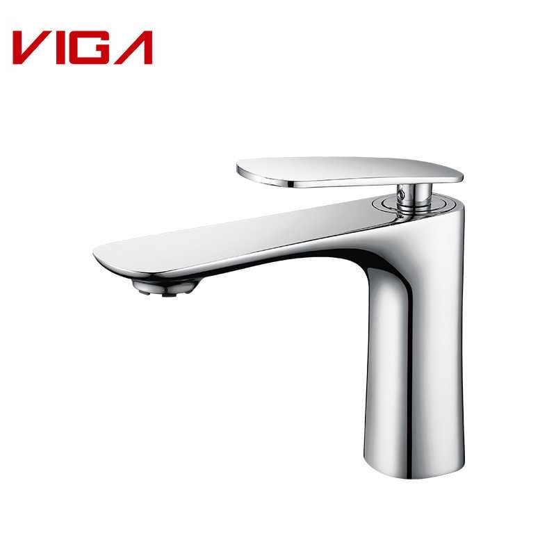 Single Handle Basin Mixer, Bathroom Sink Faucet, Basin Tap, Brass, Chrome Plated