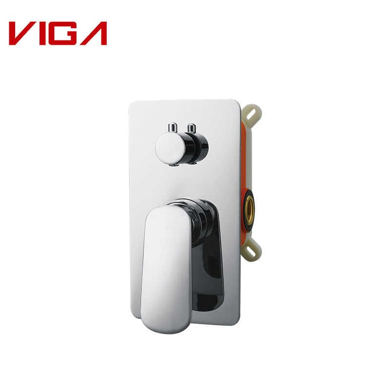 Embedded Box Shower Mixer, Wall Mounted Shower Mixer, 黃銅, 鍍鉻