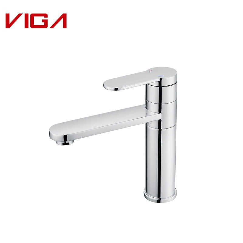 Single Handle Basin Mixer, Faucet ea Bathroom Sink, Basin Tap, Brass, Chrome Plated