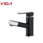 Bathroom Basin Faucet, Mixer Tap, Waterfall Spout, Single Handle, Chome Plated