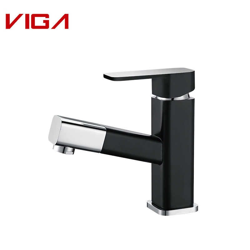 Robinet de lavabo de salle de bain, Mixer Tap, Waterfall Spout, Poignée unique, Chome Plated