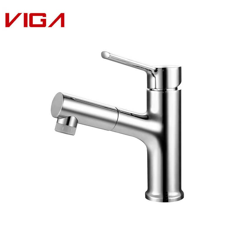 Смеситель для одной раковины, Pull-out Basin Mixer, Смеситель для раковины в ванной, Basin Tap, Латунь