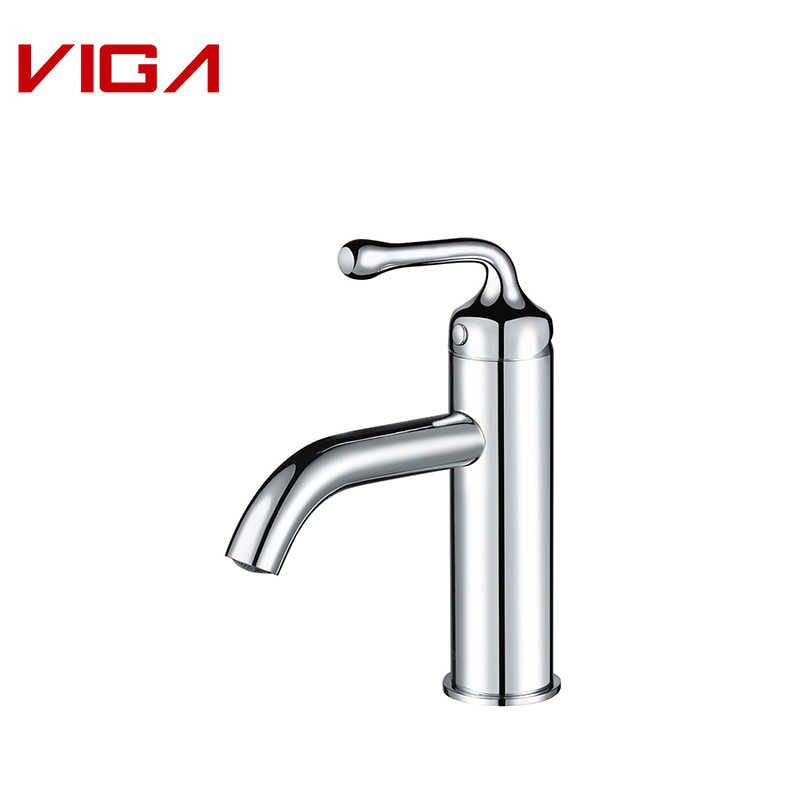 VIGA Single Handle Basin Mixer, Håndvaskarmatur til badeværelse, Basin Tap, Brass