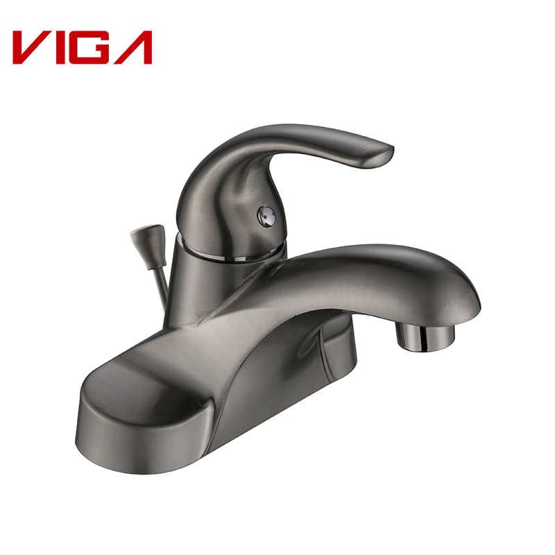 4′ Centerset Lavatory Faucet, Single Handle Lavatory Faucet Grey