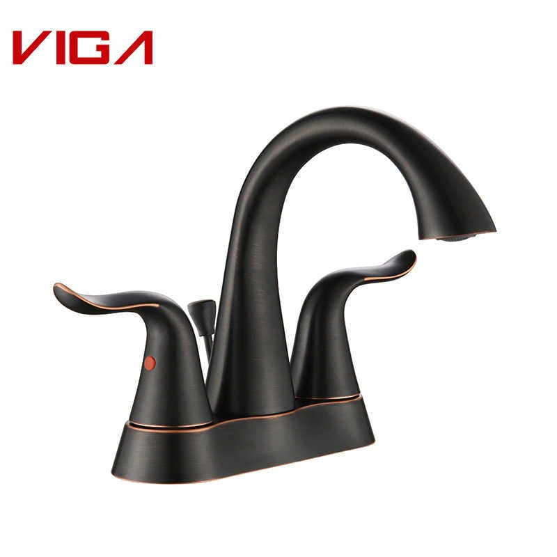 4′ Grifo de lavabo central, Bronce aceitado.