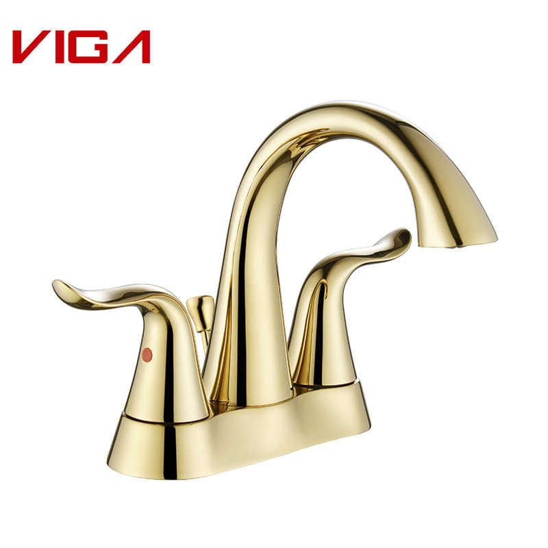 Deck Mounted 3-hole Basin Mixer, Two Handle Basin Mixer, 8-inch Bathroom Faucet, PVD鍍層