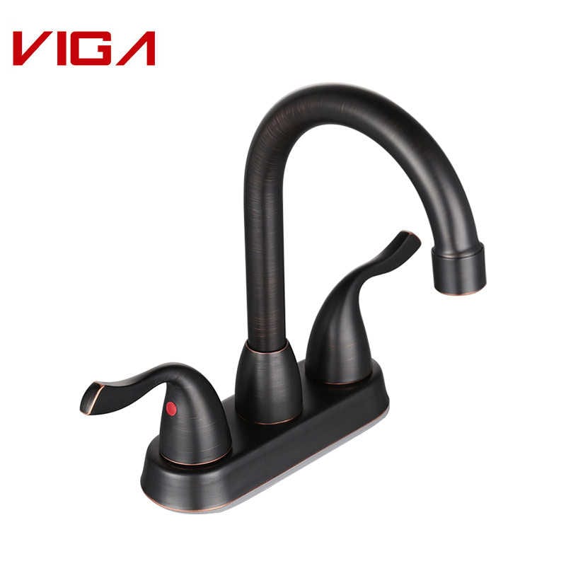 4′ Rubineti i tualetit Centerset, Oil Rubbed Bronze Centerset Bathroom Faucet