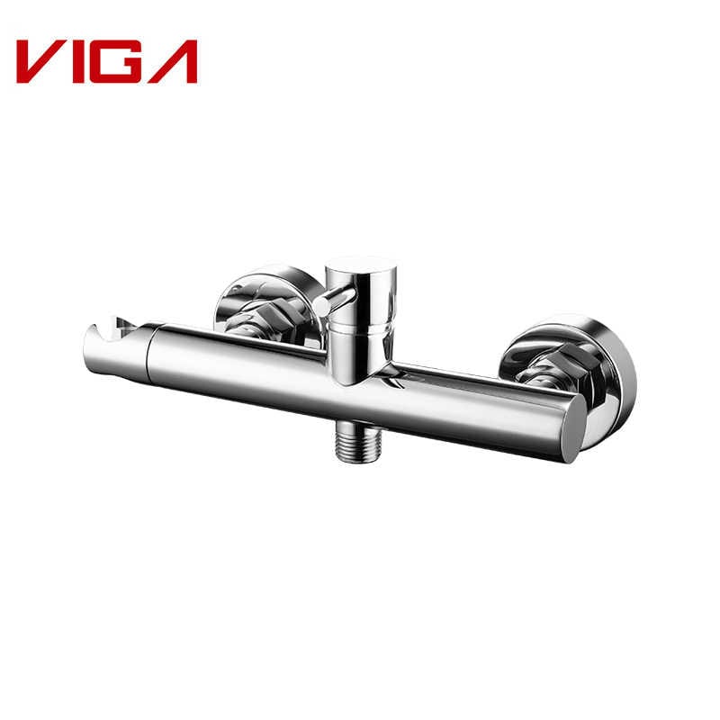 Shower Mixer, Wall Mounted Brass Shower Faucet Chrome Plated