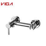 Contemporary Round Shape Chrome Plated Wall Mounted Brass Shower Faucet With Shower Bracket