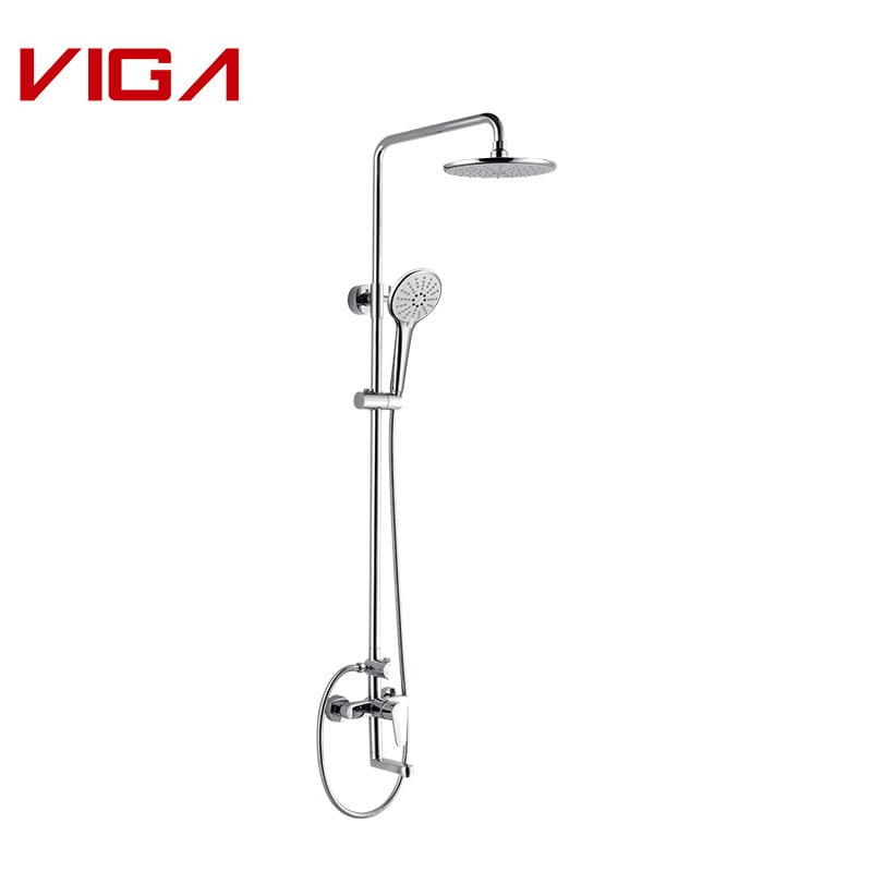 Shower column set with spout&banho, bathroom shower column,  chrome plated