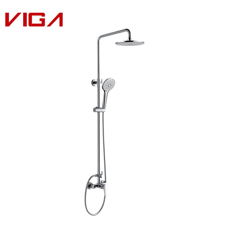 VIGA Shower Column Set,  Bathroom Shower Column, Verchromt