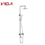 Anti-rust bathroom brush nickel stainless steel water saving shower column set with round spout