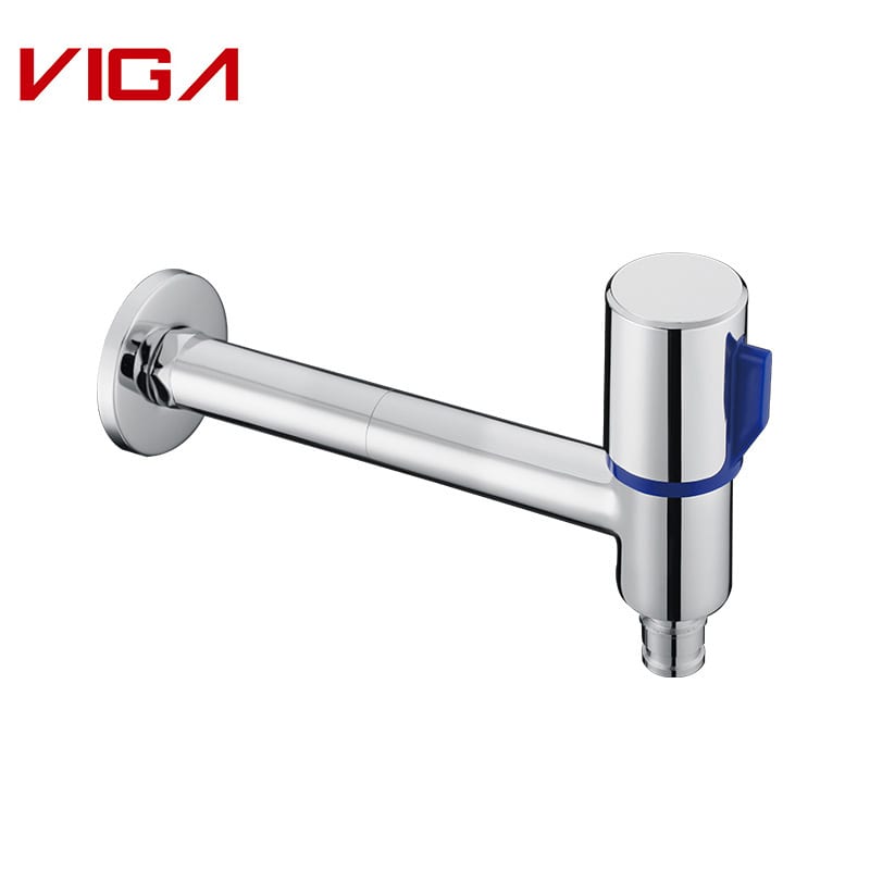 Single Cold Water Tap, Wall Mounted Brass Tap, Chromowane