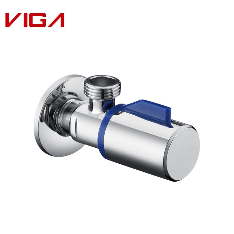 G1/2 Brass Angle Valve, Chrome Plated, Round Shape