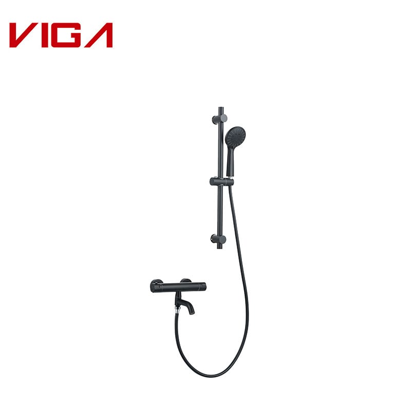 Thermostatic Shower Column Set, Faucet Column,  Matte Black