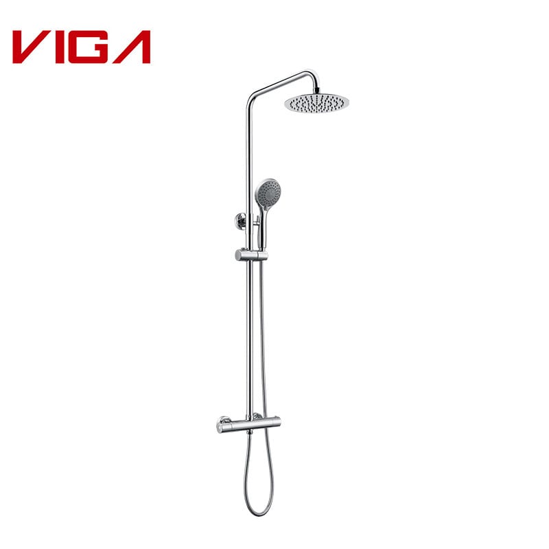 Thermostatic Shower Column Set, Chrome Plated