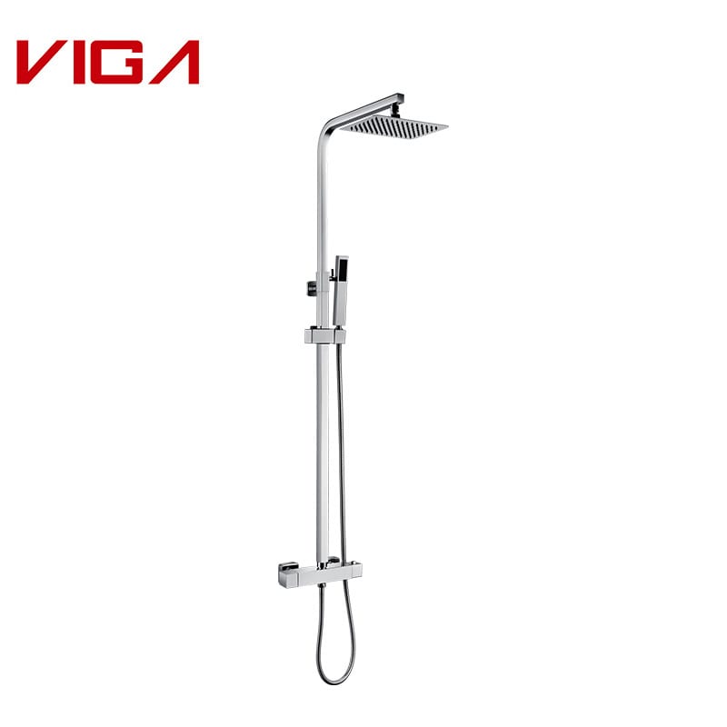 Thermostatic Shower Column Set, Verchromt