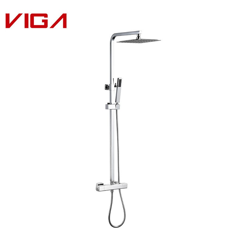 Thermostatic Shower Column Set, Mixer Shower Set, Chrome Plated