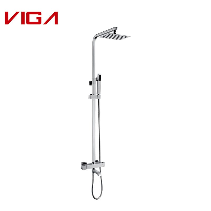 Thermostatic Mixer Shower Set, 鍍鉻