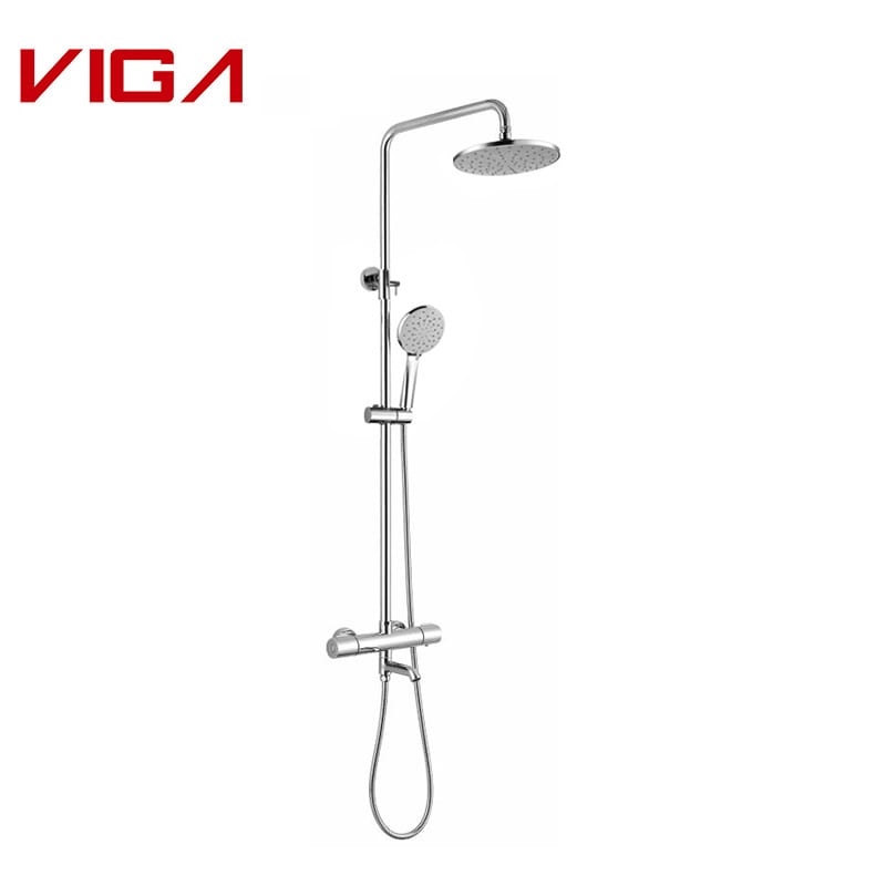 Thermostatic Shower Column Set, Chrome Plated