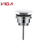 Pop Up Drain Stopper with Overflow Brass Bathroom Vanity Sink Drain Lavatory Basin Sink Drain Chrome Finished