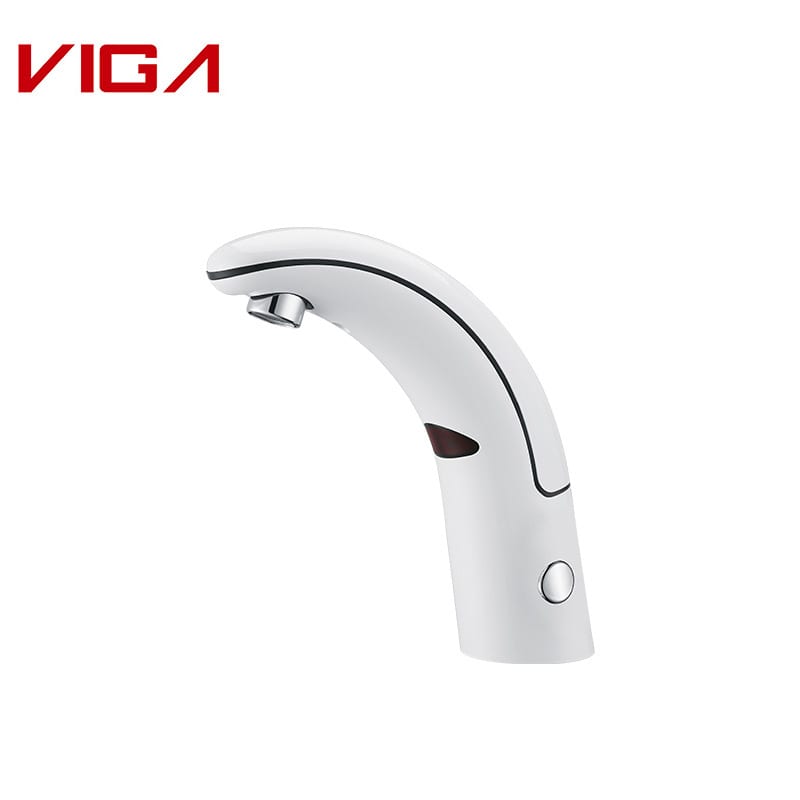 Single Cold Sensor Basin Faucet, White finish