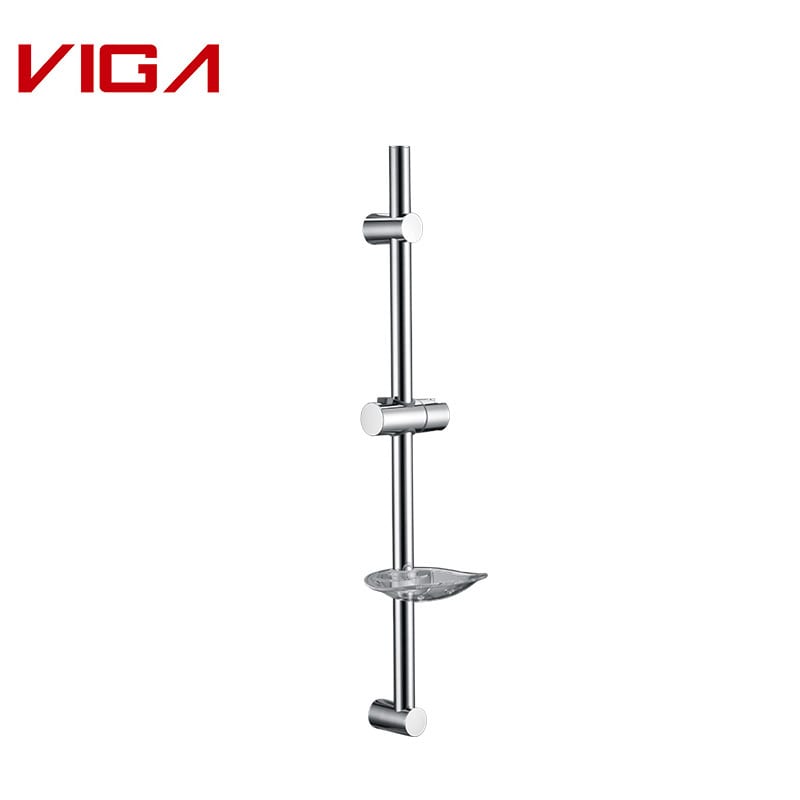 Shower Slide Bar with Adjustable Handheld Shower Holder, Wall Mount, Pochromovaný